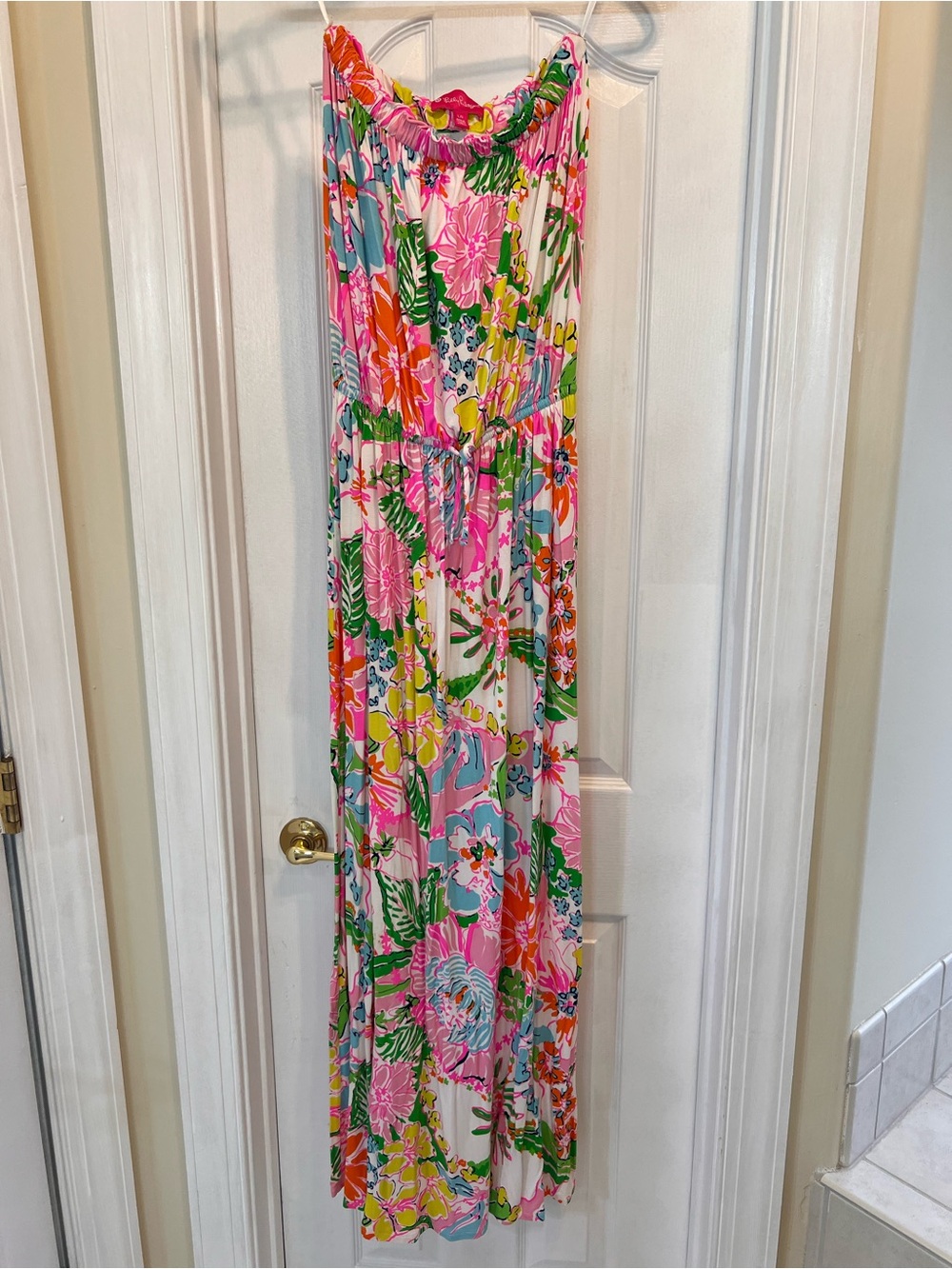 Lilly Pulitzer for Target Strapless Maxi Dress Nosey Posey Print - Size Large